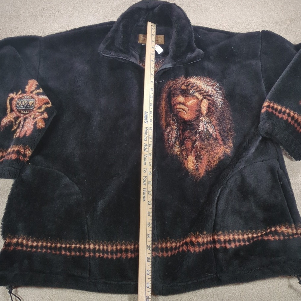 Bear Ridge Outfitters Native American Chief Plush Fleece Jacket Full Zip Parka - Picture 9 of 16